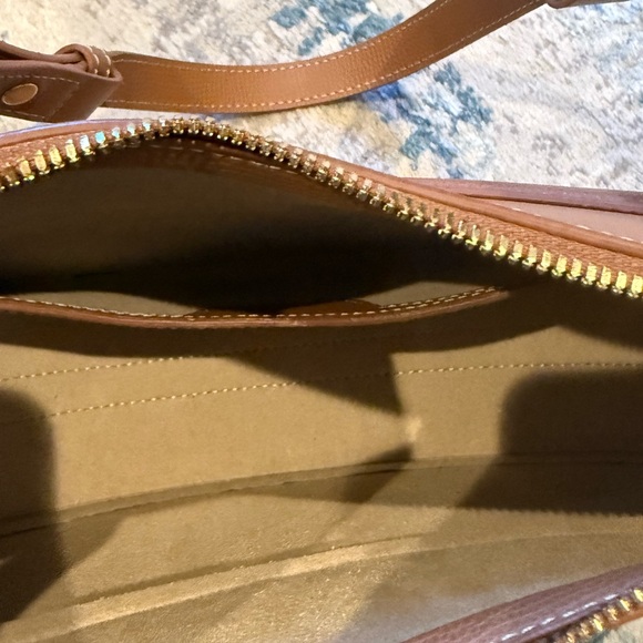 POLÈNE Numéro Dix Textured Camel Leather Crescent Shoulder Crossbody Bag - Picture 10 of 11